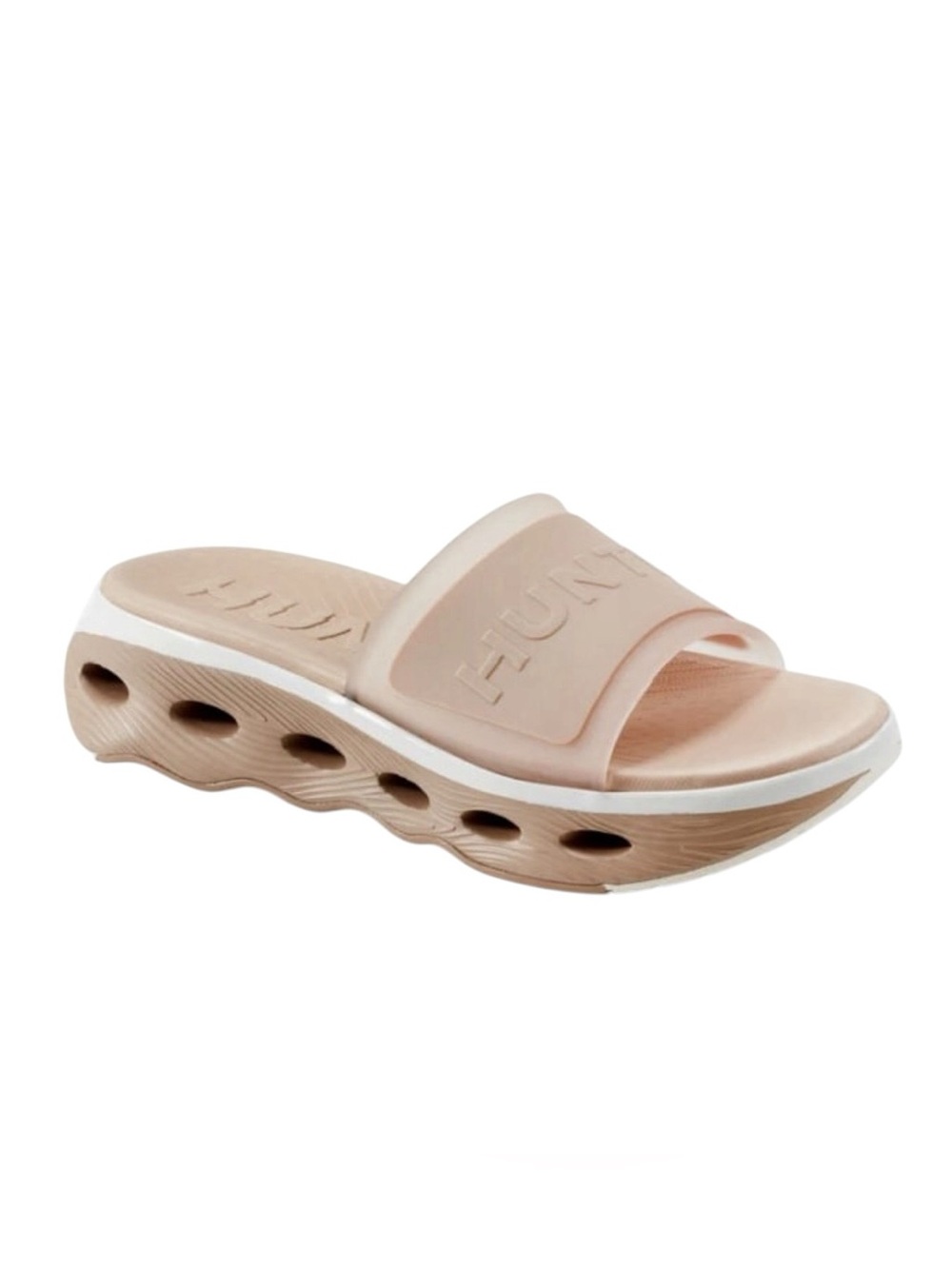 Hunter Geneva Beige Slide Sandals Wave Sole Comfort Slides 9